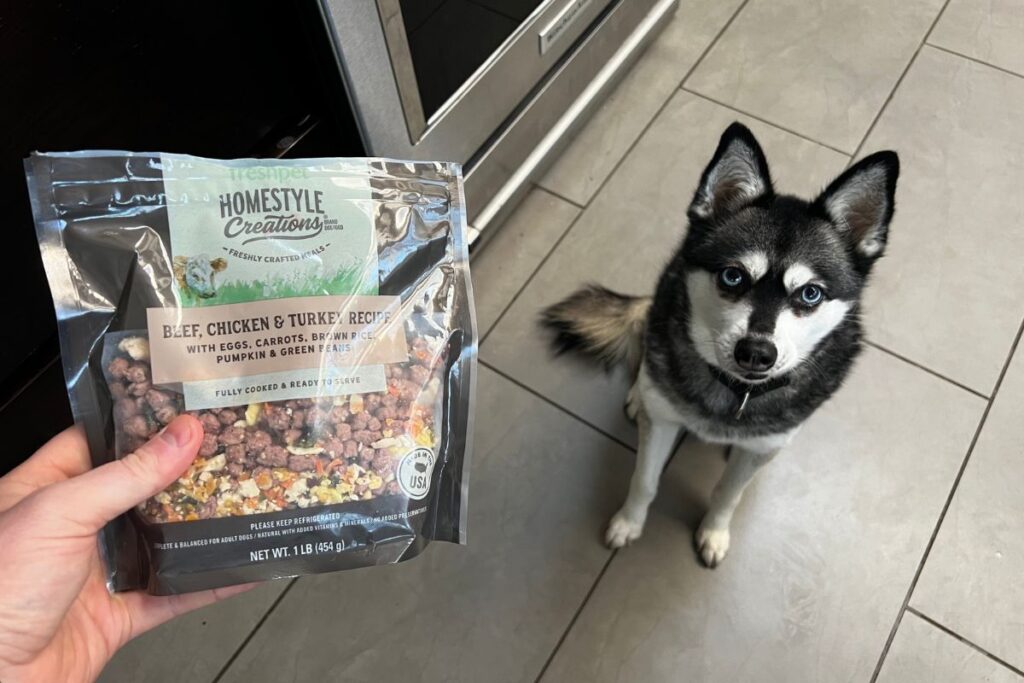 Skye waits to try Freshpet