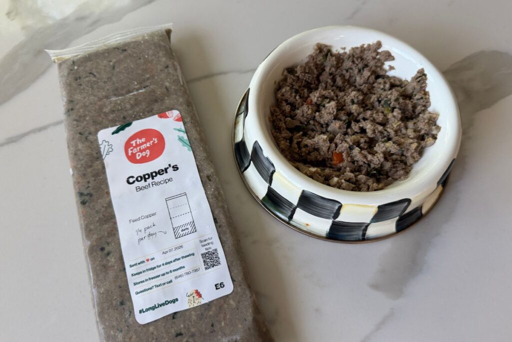 Copper's beef recipe from The Farmer's Dog in April 2026