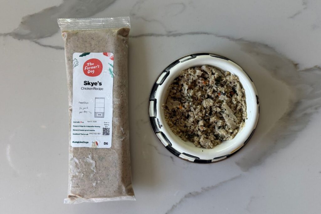 Skye's chicken recipe from The Farmer's Dog in April 2026