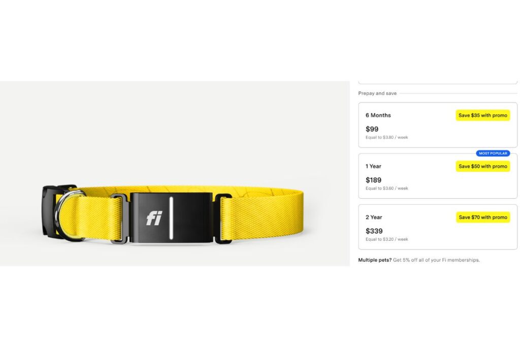 Fi Series 3+ Collar Subscription Cost