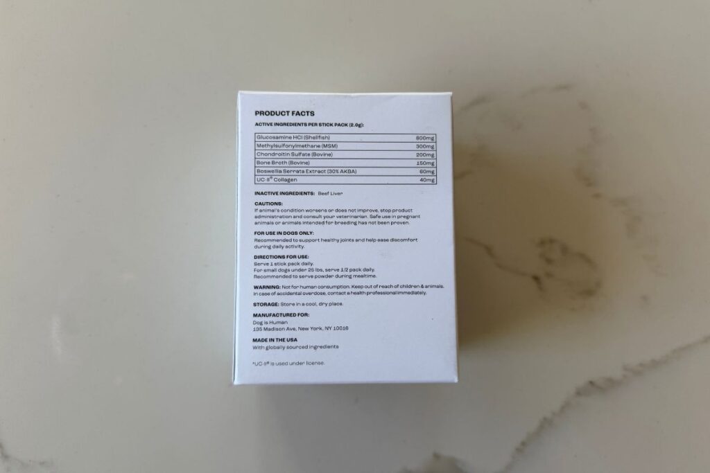 Multiflex Hip & Joint Supplement Ingredients