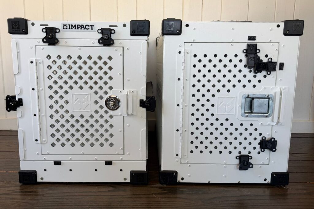 Impact Collapsible And High Anxiety Crates Side by Side